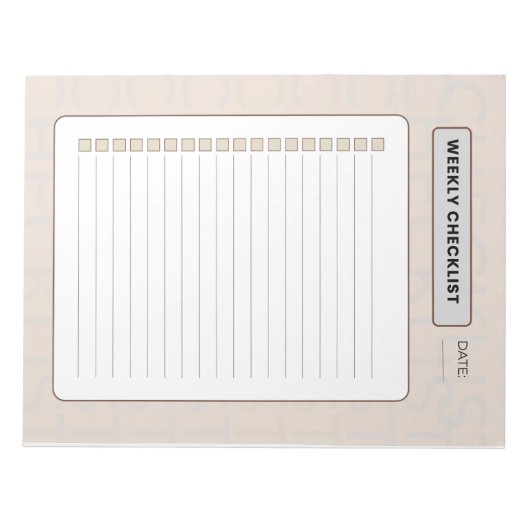 Weekly Checklist Planner  ノートパッド (正面)