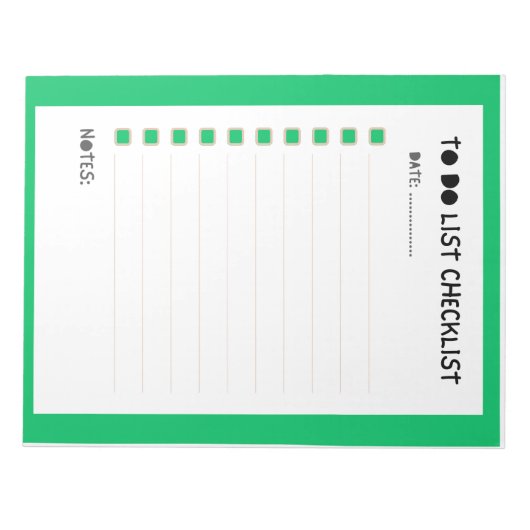 Weekly Checklist Planner ノートパッド (正面)