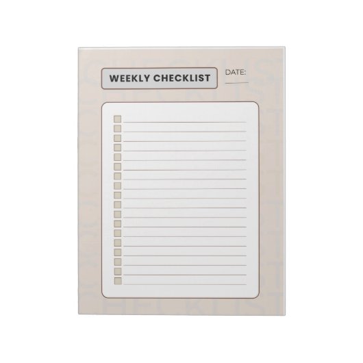 Weekly Checklist Planner ノートパッド (回転)