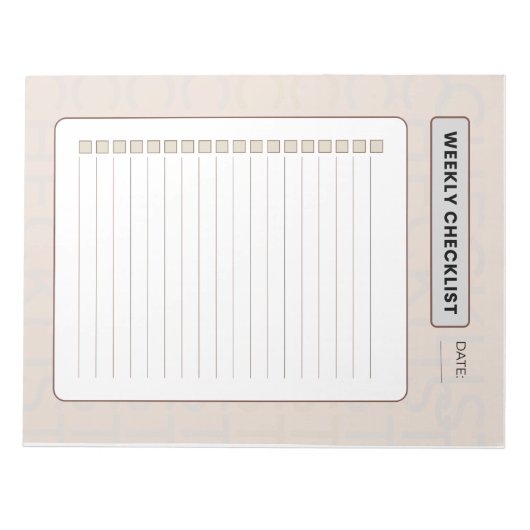 Weekly Checklist Planner ノートパッド (正面)