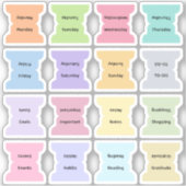 Weekly Index Tab Journal Divider Colorful Foldable シール (正面)