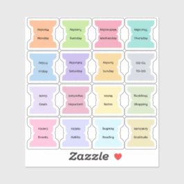 Weekly Index Tab Journal Divider Colorful Foldable シール