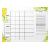Weekly Meal Planner with Lemon Design ノートパッド (正面)