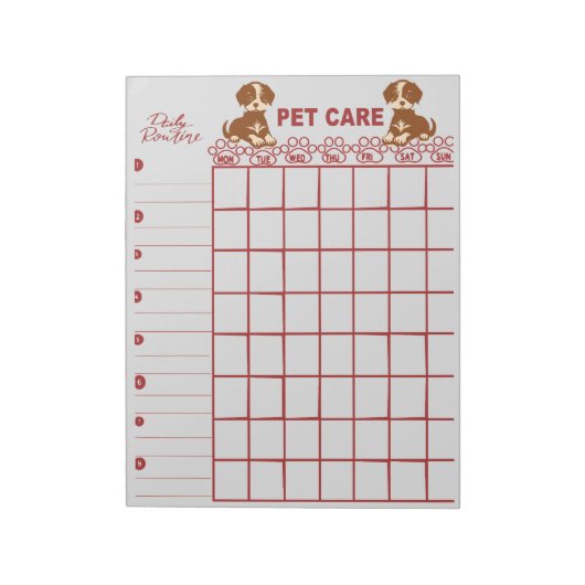 Weekly Pet careメモ帳 ノートパッド (回転)