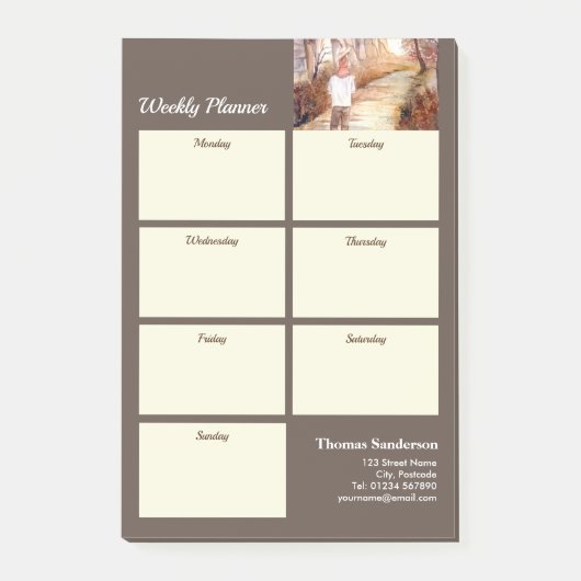 Weekly Planner 父と娘の秋の散歩 ポストイット (正面)