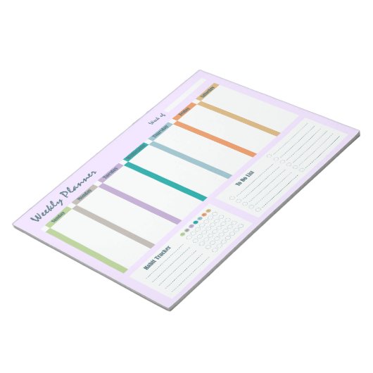 Weekly Planner Habit Tracker To Do List Notepad ノートパッド (アングル)