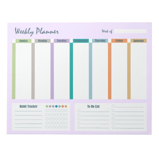 Weekly Planner Habit Tracker To Do List Notepad ノートパッド (正面)