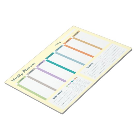 Weekly Planner Habit Tracker To Do List Notepad ノートパッド (アングル)