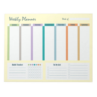 Weekly Planner Habit Tracker To Do List Notepad ノートパッド