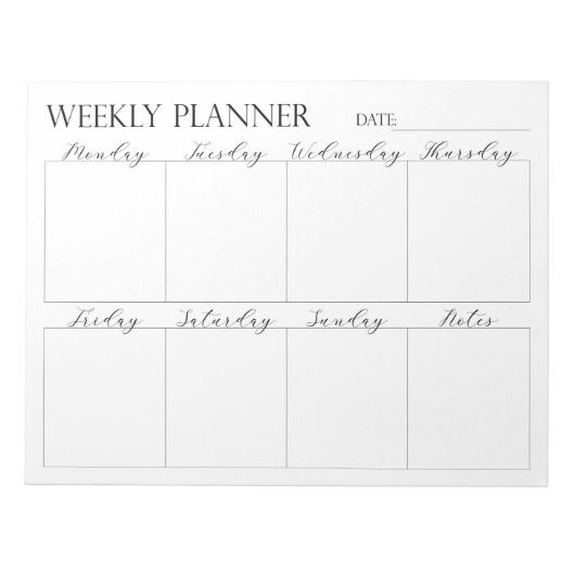 Weekly Planner, Notepad ノートパッド (正面)