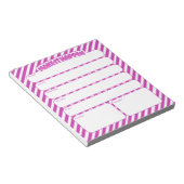 Weekly Planner Notepad - Pink Striped ノートパッド (アングル)