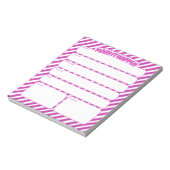 Weekly Planner Notepad - Pink Striped ノートパッド (回転)
