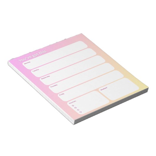 Weekly Planner Notepad – Weekday Layout ノートパッド (アングル)