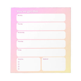 Weekly Planner Notepad – Weekday Layout ノートパッド
