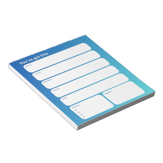 Weekly Planner Notepad – Weekday Layout ノートパッド (アングル)