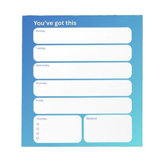 Weekly Planner Notepad – Weekday Layout ノートパッド (正面)