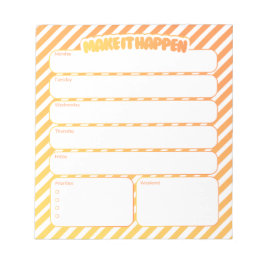 Weekly Planner Notepad - Yellow Striped ノートパッド