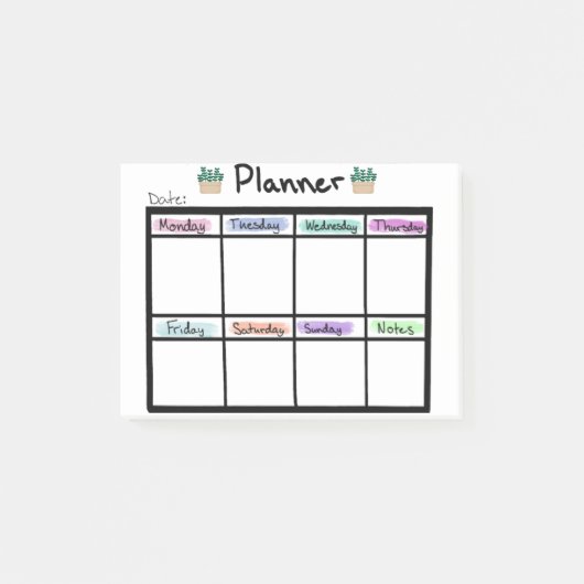 Weekly Planner Post it Notes ポストイット (正面)