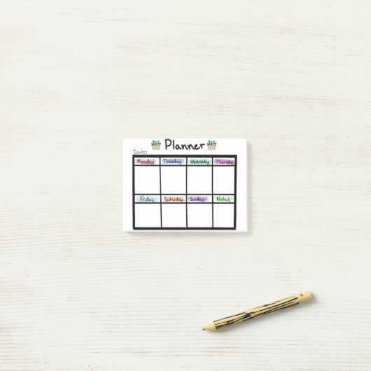 Weekly Planner Post it Notes ポストイット (デスク上)