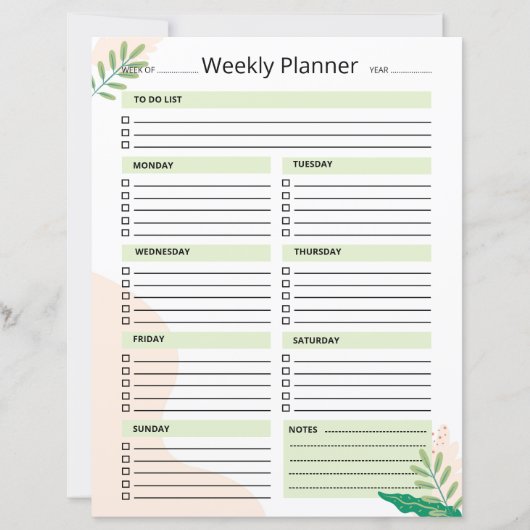Weekly Planner Template (正面)