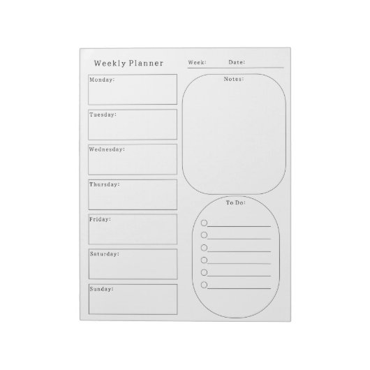 Weekly Planner & To Do List For Organising Notes ノートパッド (回転)