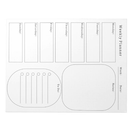 Weekly Planner & To Do List For Organising Notes ノートパッド (正面)