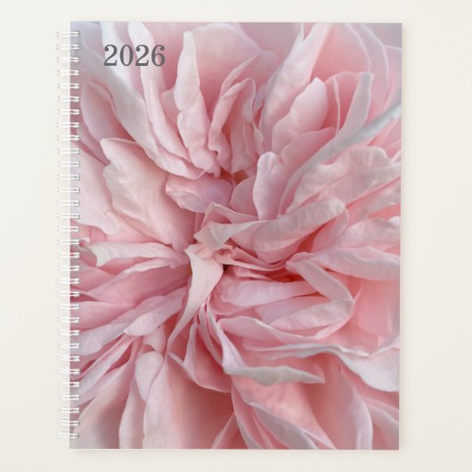 Weekly Planner with Soft Pink Floral Cover プランナー手帳 (正面)