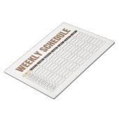 Weekly Schedule Planner Minimal Beige Grid ノートパッド (アングル)