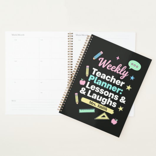 Weekly Teacher Planner: Lessons & Laughs  プランナー手帳 (ディスプレー)