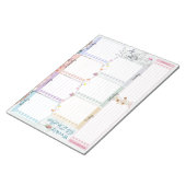 Weekly To Do List Flower Butterflyテーマ ノートパッド (アングル)