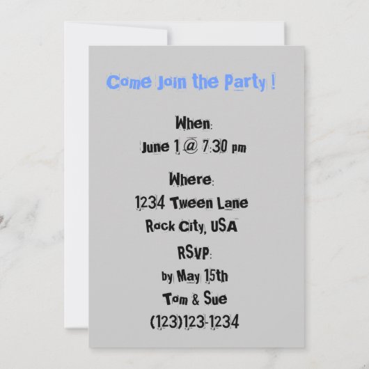 Ween 転が  Boysの招待状 招待状 (裏面)