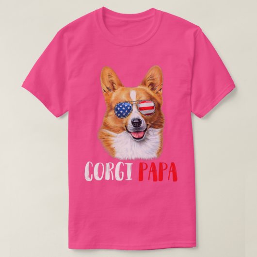 Weenie Papa Corgi Dad Dog Corgi Lovers  Tシャツ (デザイン正面)