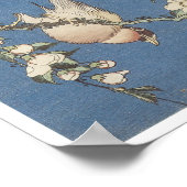 Weeping Cherry and Bullfinch, Hokusai, 1834 ポスター (角)