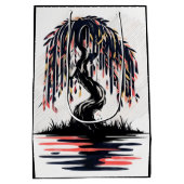 Weeping Fire Black Background ミディアムペーパーバッグ (裏面)