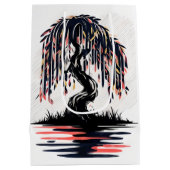 Weeping Fire White Background ミディアムペーパーバッグ (裏面)