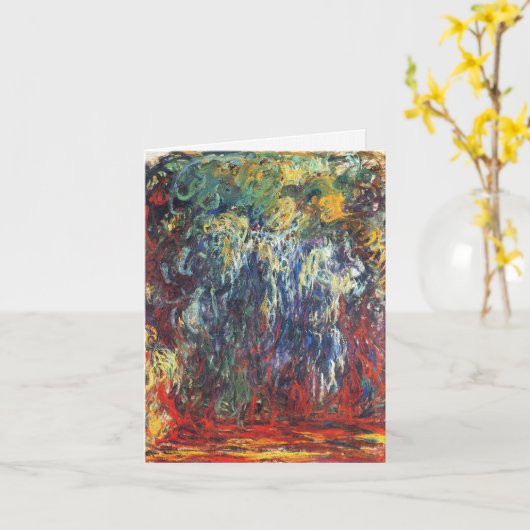 Weeping Willow at Giverny (by Claude Monet) カード (黄色い花)