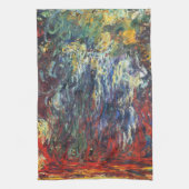 Weeping Willow at Giverny (by Claude Monet) キッチンタオル (縦)