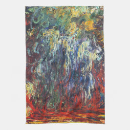 Weeping Willow at Giverny (by Claude Monet) キッチンタオル