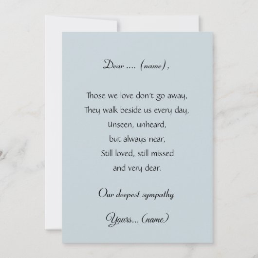 Weeping willow by a pond, black and white card (裏面)