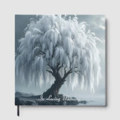 Weeping willow by a pond, black+white, condolence ゲストブック (正面)