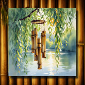 Weeping Willow, Windchimes and Lake ポスター