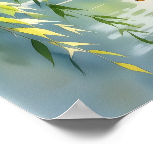 Weeping Willow, Windchimes and Lake ポスター (角)