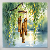 Weeping Willow, Windchimes and Lake ポスター (正面)
