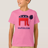 Weepublicanかわいい象のマスコットはカスタマイズ Tシャツ (正面)