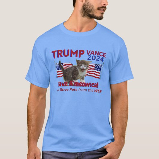 WEFからVance 救 Ameowicaをトランプヴァンス Tシャツ (正面)