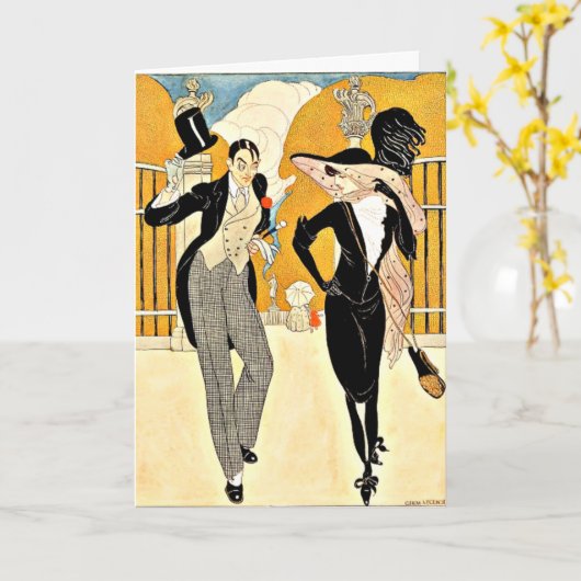 Wegener - An エレガント Coule, 1920s カード (黄色い花)