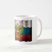 Wehende Flagge von Russland コーヒーマグカップ (正面右)