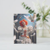 Weiblicher Clown mit Tauben. Lustige Postcard ポストカード (スタンド正面)