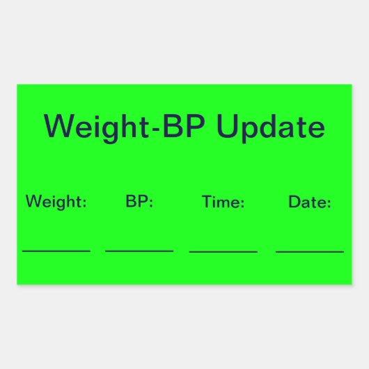 Weight-Bp更新グラフラベル 長方形シール (正面)