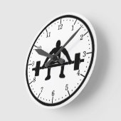 Weight Lift Sign ラウンド壁時計 (傾斜)